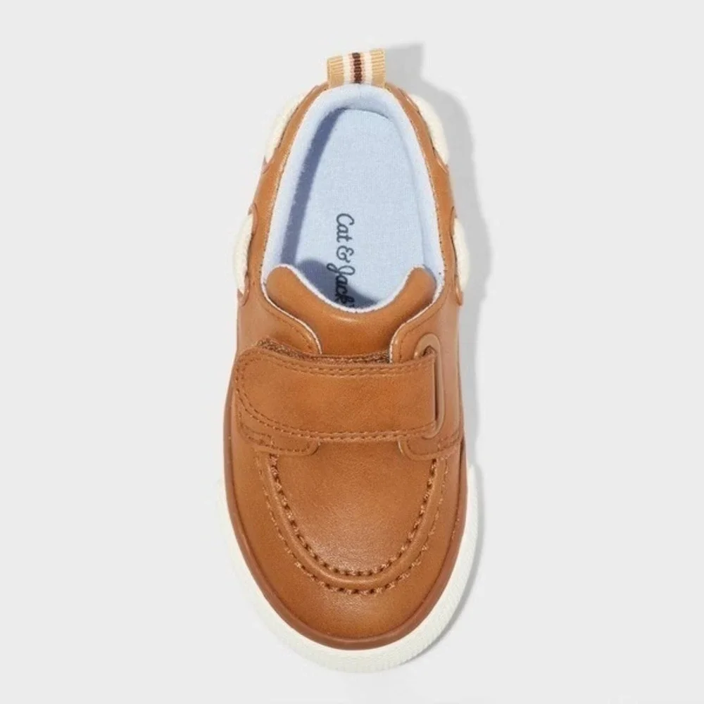 Baby Boy Cat & Jack Levi Boat Shoes‎ Cognac Size 5T New With Tags
